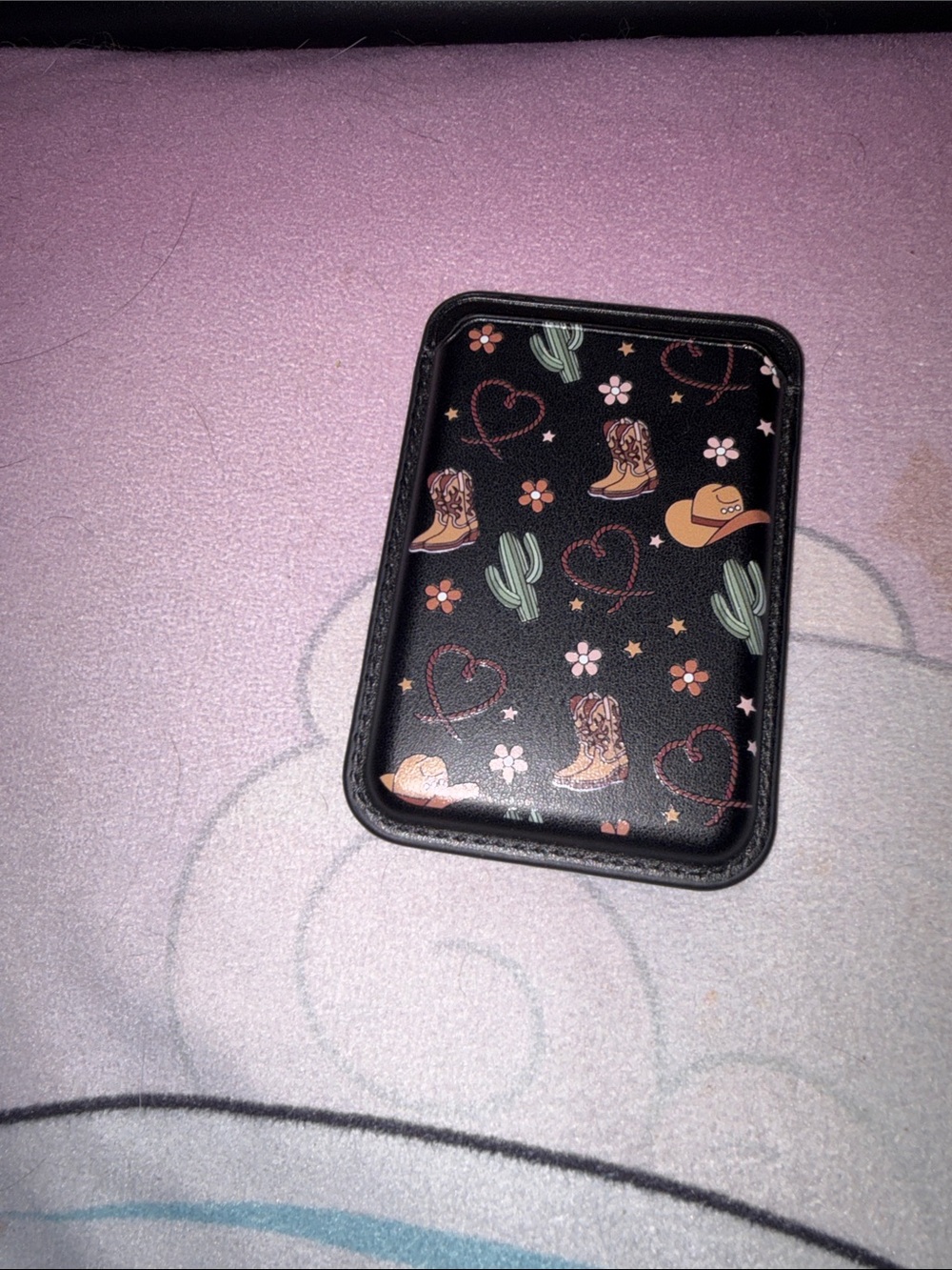 Cowgirl Print Black Card Wallet m for MagSafe compatible  devices
